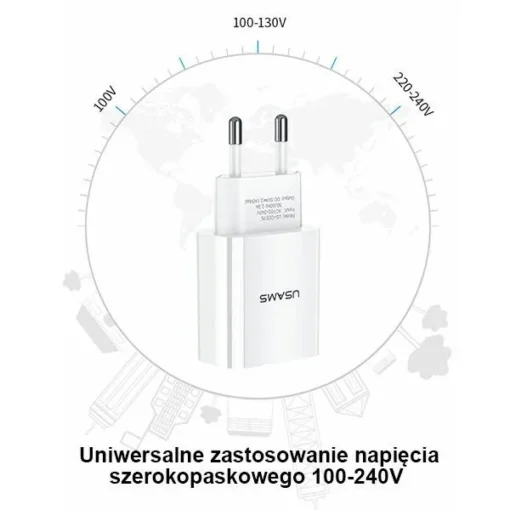 USAMS Charger T18 1xUSB 2,1A Only Head - Image 3