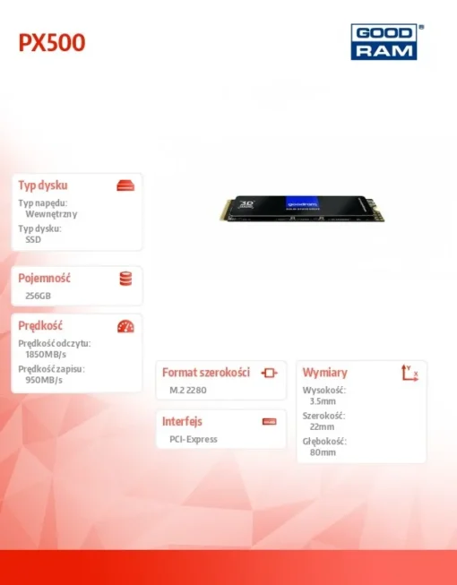 GOODRAM SSD PX500-G2 256GB M.2 PCIe 3x4 NVMe - Image 5