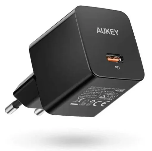 AUKEY Mini wall charger PA-Y20S Black 1xUSB-C 20W PD Power Delivery