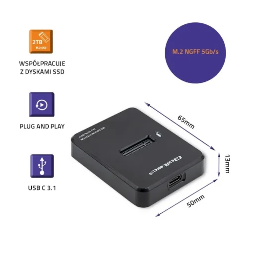 Qoltec Docking station SSD M.2 SATA, NGFF, USB 3.1 - Image 4