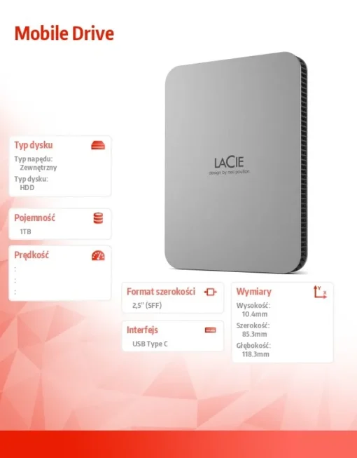 LaCie PortableDrive 1TB USB-C STLP1000400 - Image 2