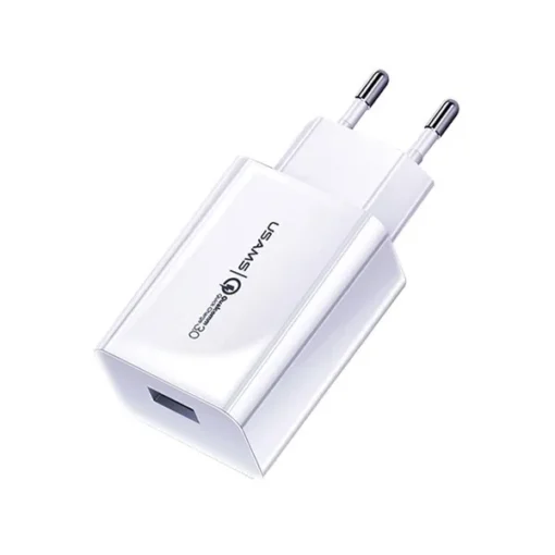 USAMS Charger T22 18W QC 3.0 with USB-C kable