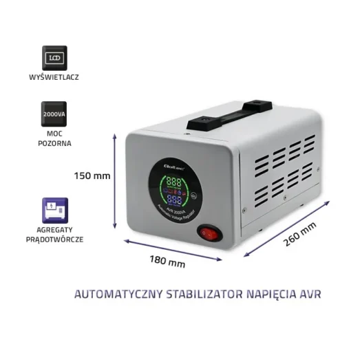 Qoltec Voltage stabilizer AVR 2000VA - Image 3