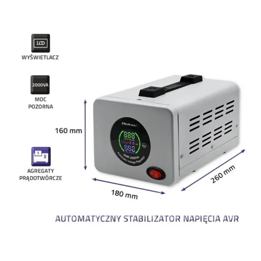 Qoltec Voltage stabilizer AVR PRO 2000VA - Image 3