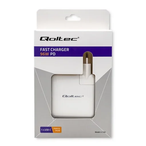 Qoltec Power charger FAST 96W USB C PD, white, 5V 20V - Image 5