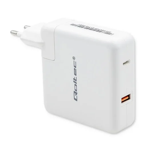 Qoltec Power charger GaN FAST 108W, USB C, white