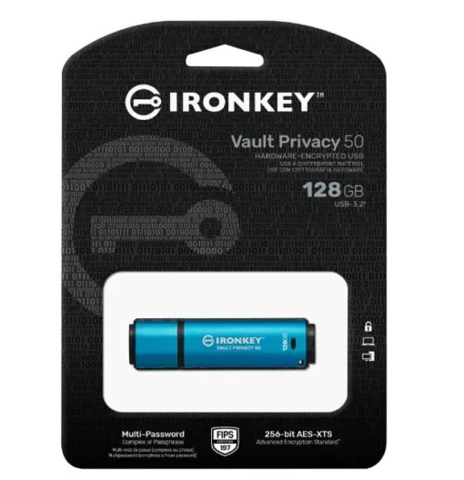 Kingston Pendrive 128GB IronKey Vault Privacy 50 AES-256 FIPS-197 - Image 2