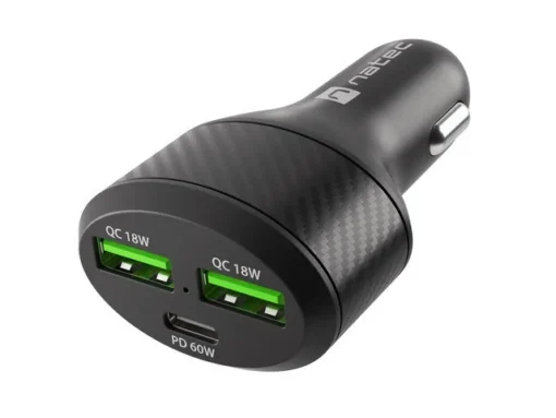 Natec Car charger 2x USB 1x USB-C QC 3.0