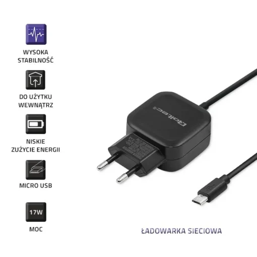 Qoltec Charger 17W | 5V | 3.4A | USB + Cable Micro USB - Image 3