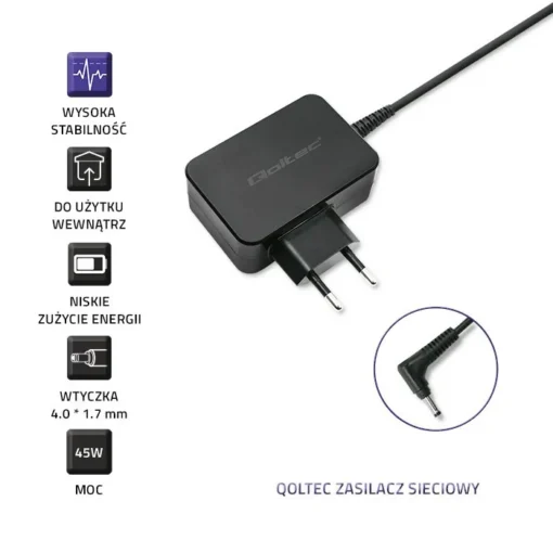 Qoltec Power adapter for Lenovo 45W, 20V, 2.25A, 4.0x1.7 - Image 4