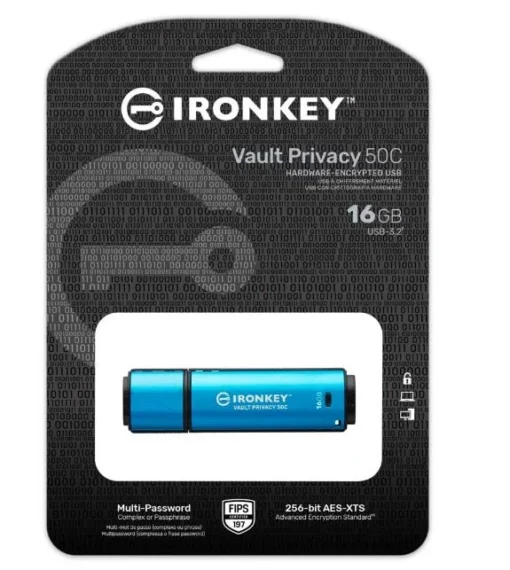 Kingston Pendrive 16GB IronKey Vault Privacy 50C AES-256 FIPS-197 - Image 2