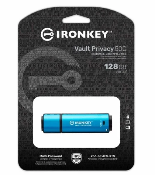 Kingston Pendrive 128GB IronKey Vault Privacy 50C AES-256 FIPS-197 - Image 2