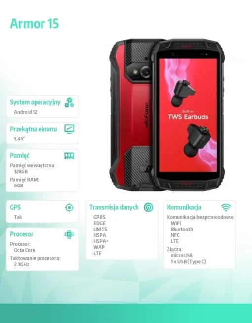 ULEFONE Armor 15 LTE 6GB/128GB Red - Image 6