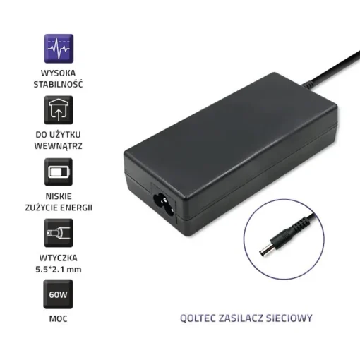 Qoltec Plug-in захранващ блок 60W 12V, 5A, 5.52.1 - Image 3