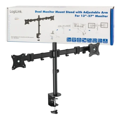 LogiLink Dual Monitor mount stand , 13-27 39,, max. 2x8kg - Image 5