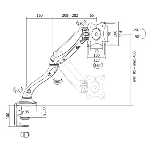 LogiLink Monitor mount stand, 13-27 39,, max. 6kg - Image 2