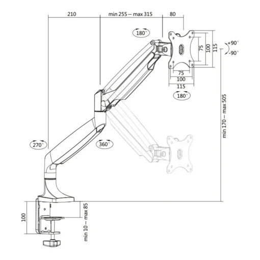 LogiLink Monitor mount 13-32 13-27 39,, max 9kg. - Image 2