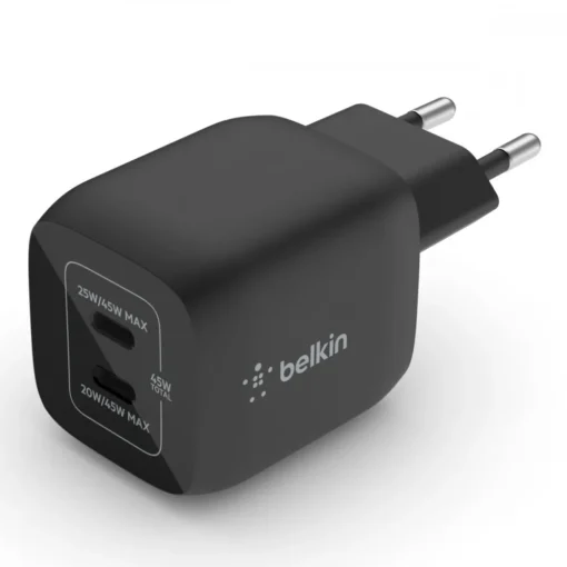 Belkin Dual USB-C GaN Wall Charger with PPS 45W black - Image 4