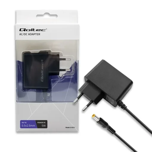 Qoltec Plug in захранващ блок 5W 5V, 1A, 5.5x2.5 - Image 2