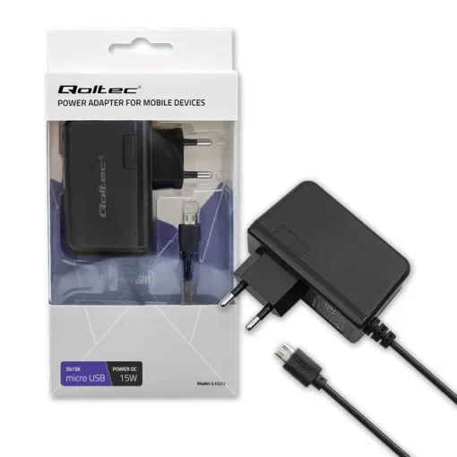 Qoltec Charger 15W 5V, 3A, micro USB - Image 2