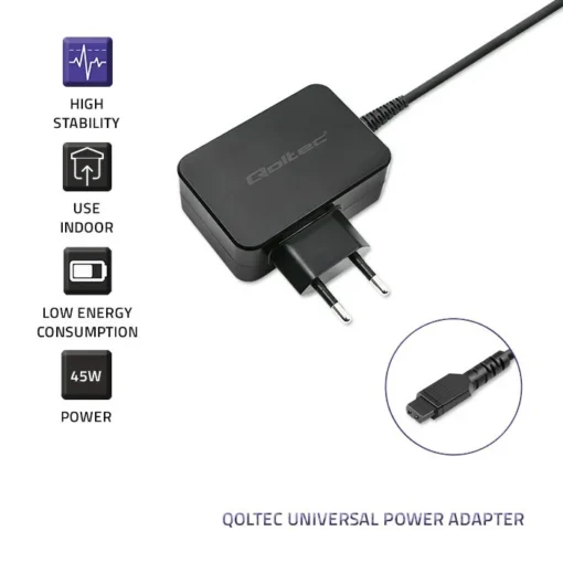 Qoltec Power adapter 45W 8 plugins - Image 3