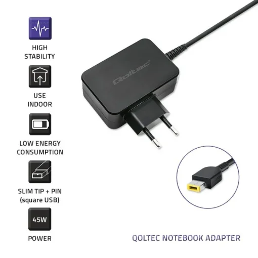 Qoltec Power adapter for Lenovo 45W, 20V, 2.25A - Image 3