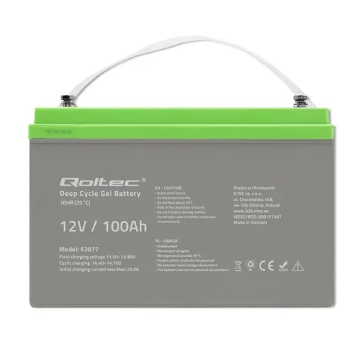 Qoltec Deep Cycle gel battery 12V, 100Ah - Image 5