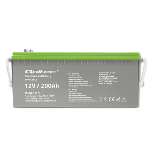 Qoltec Deep cycle gel battery 12V, 200Ah - Image 5