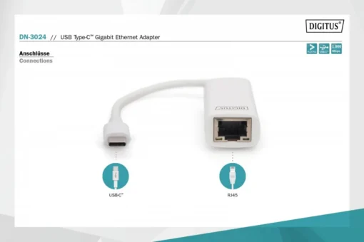 Digitus USB Typ C Network Card Gigabit Ethernet - Image 4