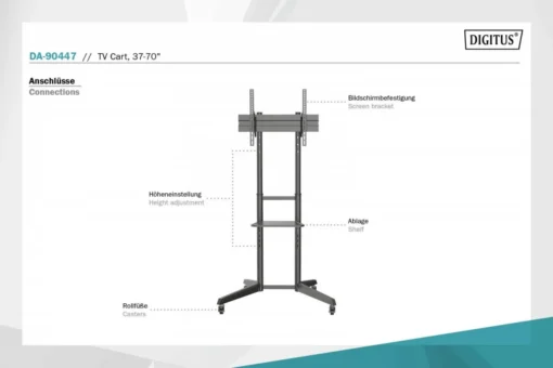 Digitus TV presentation cart DA-90447 - Image 3