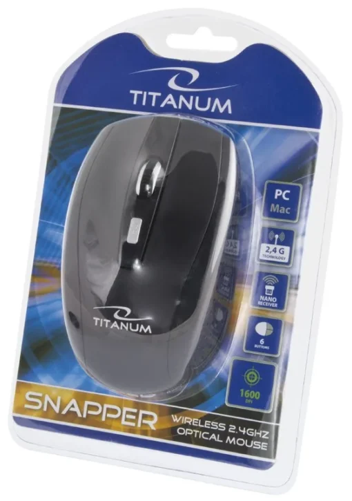 Esperanza Titanum Wireless Optical Mouse SNAPPER TM105K 2.4GHz, DPI 1000/1600, 6 buttons, NANO receiver - Image 4