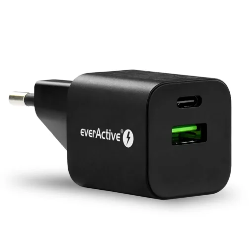 everActive CHARGER USB/USB-C QC3.0 30W BLACK - Image 3