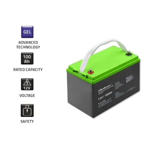 Qoltec Gel battery 12V, 100Ah - Image 3