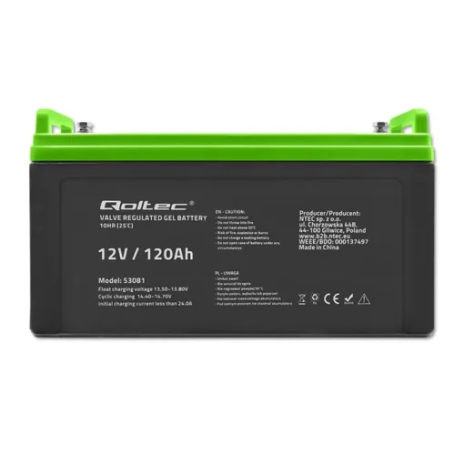 Qoltec Gel battery 12V, 120Ah - Image 5