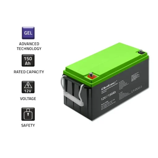 Qoltec Gel battery 12V, 150Ah - Image 3