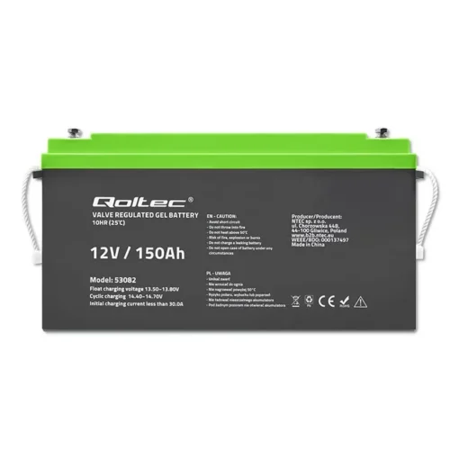 Qoltec Gel battery 12V, 150Ah - Image 5