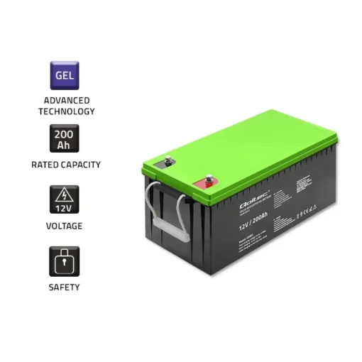 Qoltec Gel battery 12V, 200Ah - Image 3