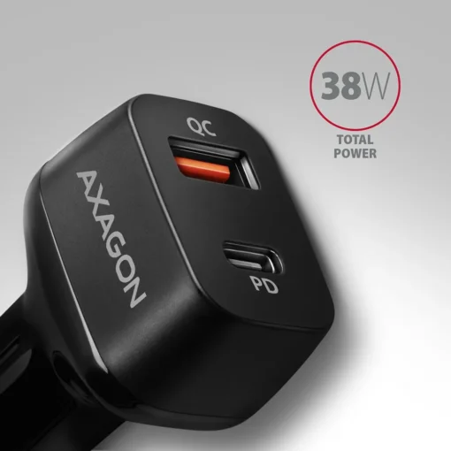 AXAGON AXAGON PWC-PQ38 38W car charger 2x port USB-A+C - Image 2