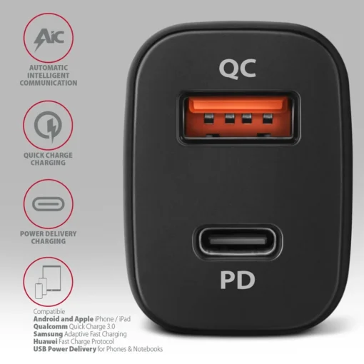 AXAGON AXAGON PWC-PQ38 38W car charger 2x port USB-A+C - Image 4