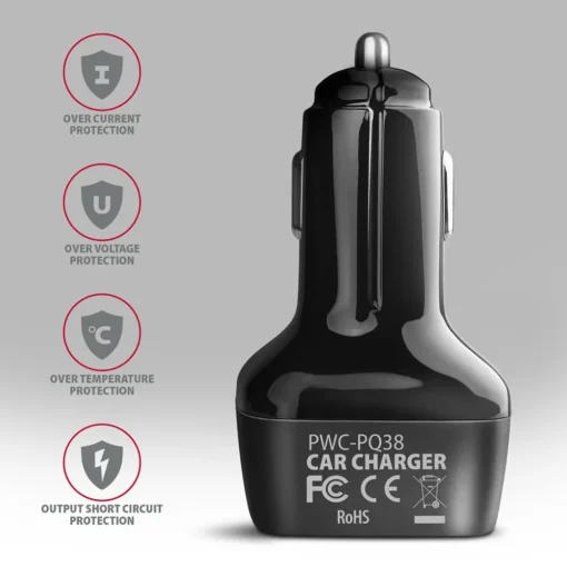 AXAGON AXAGON PWC-PQ38 38W car charger 2x port USB-A+C - Image 5