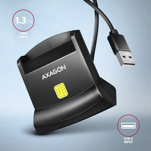 AXAGON AXAGON CRE-SM4N Smart card reader USB 1.3m ca - Image 3