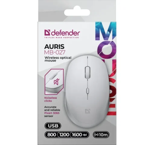 Defender Wireless mouse silent click AURIS MB-027 800/1200/1600 DPI white - Image 5