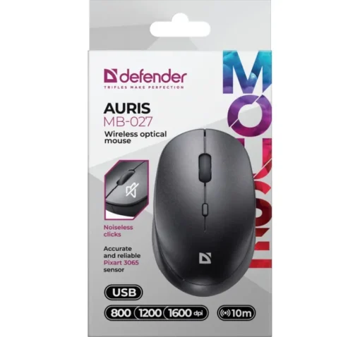 Defender Wireless mouse silent click AURIS MB-027 800/1200/1600 DPI black - Image 5