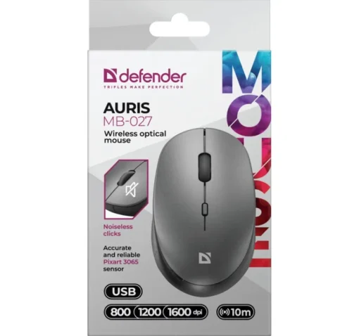 Defender Wireless mouse silent click AURIS MB-027 800/1200/1600DPI grey - Image 5