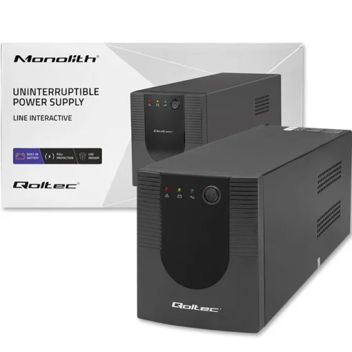 Qoltec Uninterruptible захранващ блок, 1500VA, 900W - Image 3