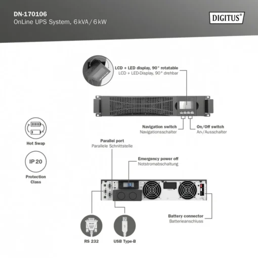 Digitus UPS Online Rack DN-170106 - Image 4