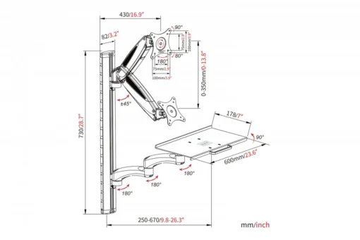 Digitus Wall mount LCD+Keyboard DA-90451 - Image 5