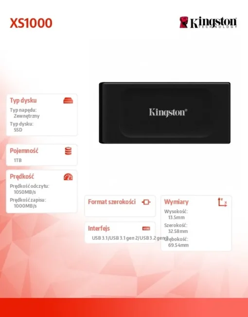 Kingston SSD XS1000 1TB USB3.2 Gen2 External - Image 5