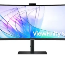 Samsung Monitor 34 inches ViewFinity S65VC VA 3440x1440 UWQHD 21:9 1xHDMI 1xDP 1xUSB-C (90W) 2xUSB 3.0 LAN (RJ45) 5ms HAS Webcam speakers curved