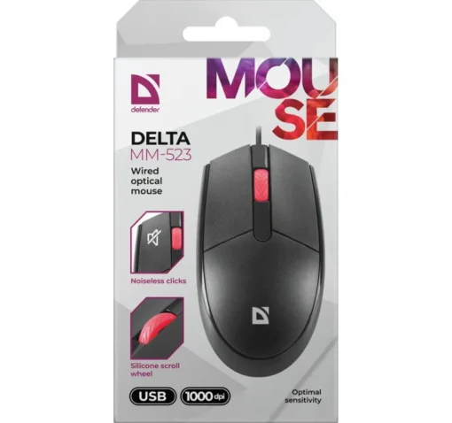 Defender WIRED OPTIC MOUSE DELTA MM-523 BLACK - Image 4